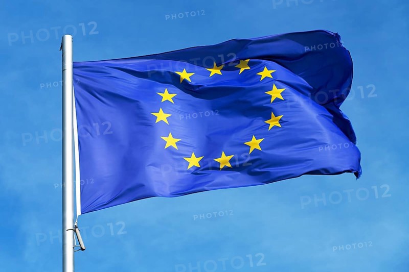 Waving flag of the European Union