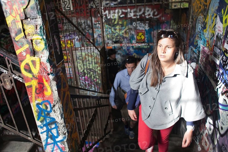 DEU Berlin Visitors to Tacheles Germany Berlin Visitors at the Tacheles building