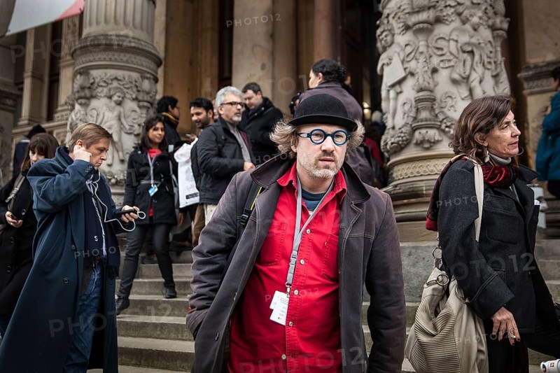 DEU Germany Germany Berlin 64th Berlinale, the international film festival in the German capital. Festival guests in front of the Martin-Gropius-Bau, where the European film market meets