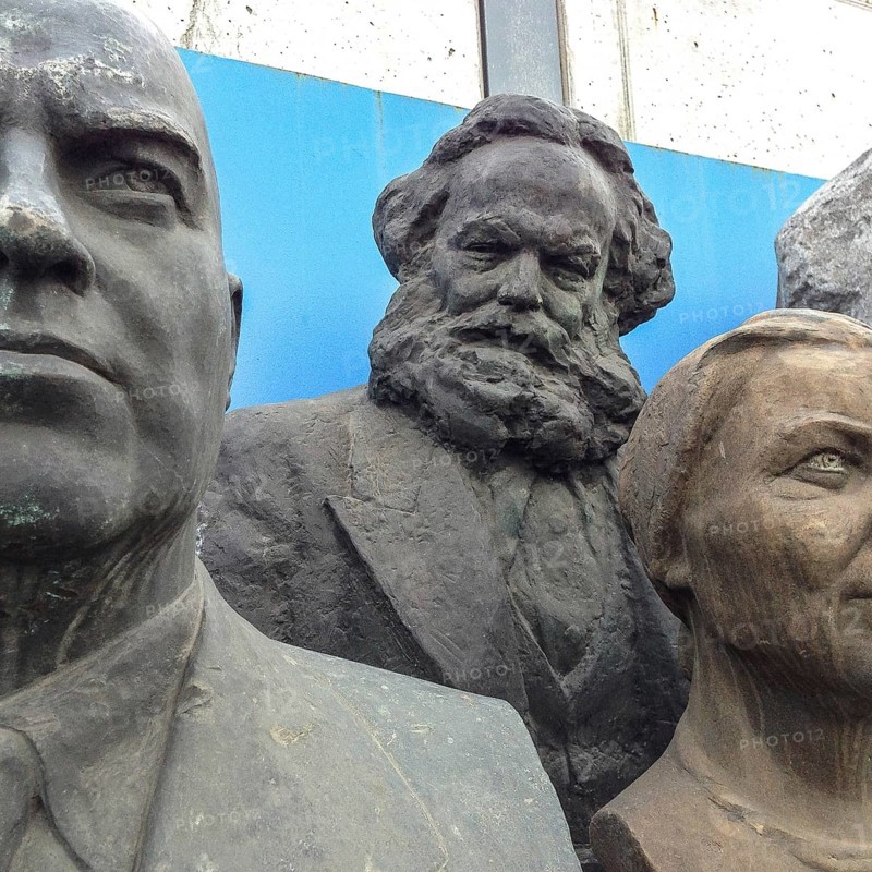DEU Germany Germany Flensburg Sculptures made of bronze and other metals of the 'heroes from bygone days' are stored on the site of the metal processing company Norddschrott. The company, which specializes in recycling scrap metal, presents the found objects in the entrance area of its depot