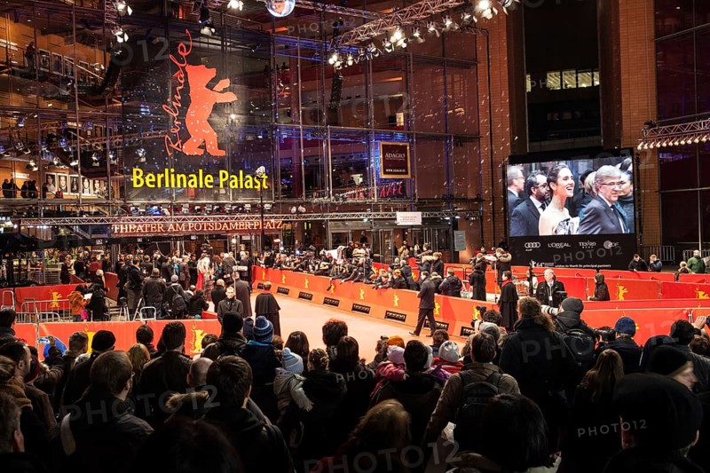 DEU Germany Germany Berlin 64th Berlinale, the international film festival in the German capital. Film fans in front of the Berlinale Palast at the Red Carpet reception
