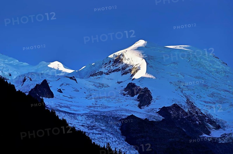 Snow-capped Dome du Goûter, Chamonix-Mont-Blanc, Haute-Savoie, France