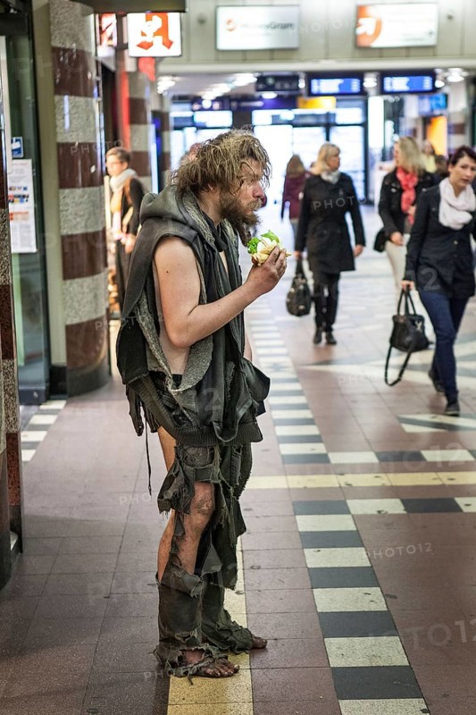 DEU Germany Germany Berlin A homeless person at Bahnhof Zoo