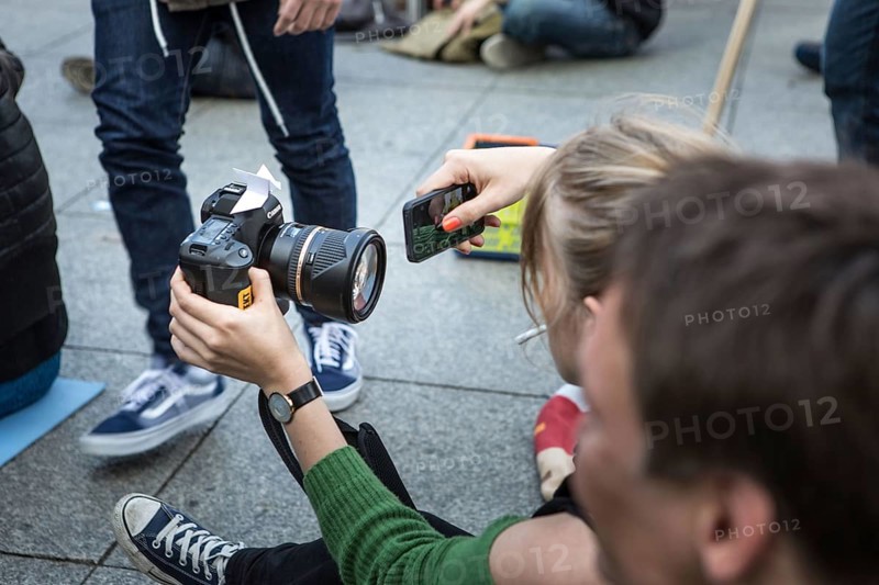 DEU Germany Germany Berlin Monday demonstration on Potsdamer Platz, as an alternative during the soccer World Cup, which also takes over the Brandenburg Gate with a fan mile