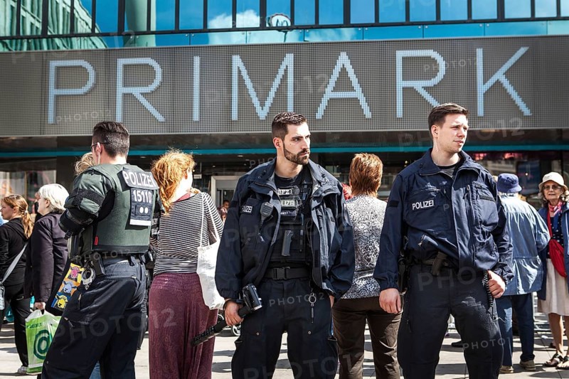 DEU Germany Germany Berlin Opening of a Primark movie at Alexanderplatz. Protests by several groups against cheap fashion and product conditions