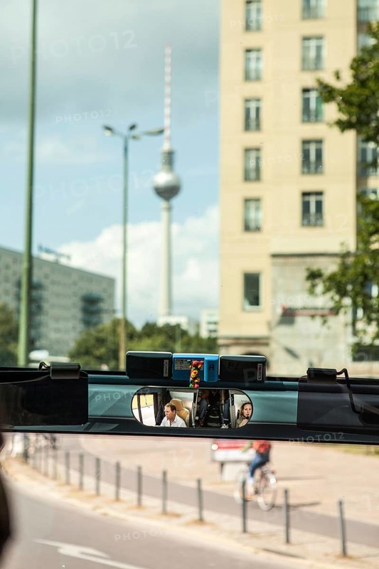 DEU Germany Germany Berlin city tour in a bus with a view of the television tower at Straußberger Platz
