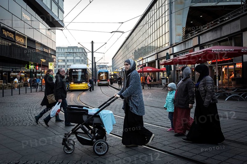 DEU Germany Germany Berlin Muslim woman at Alexanderplatz