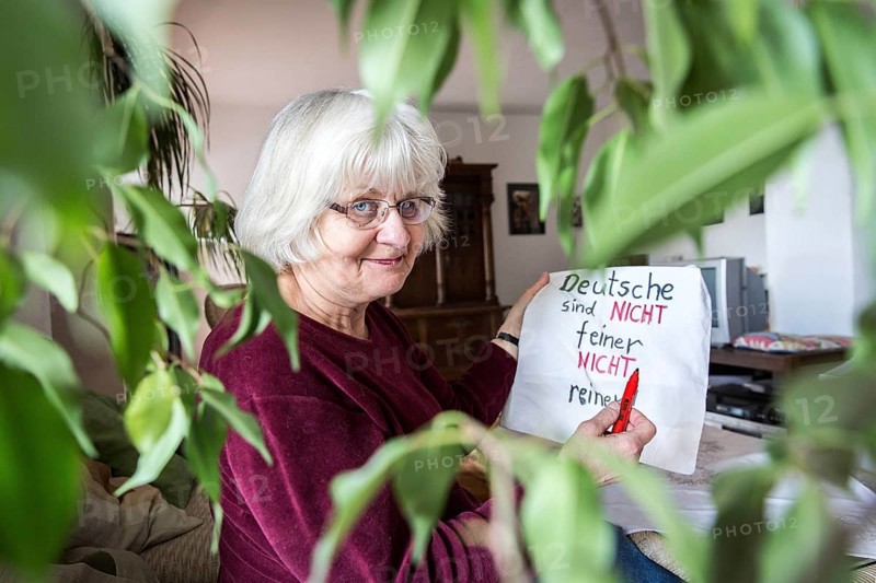 DEU Germany Germany Berlin House visit to Irmela Mensah-Schramm, who has been fighting the Porpoganda right-wing extremists for 30 years