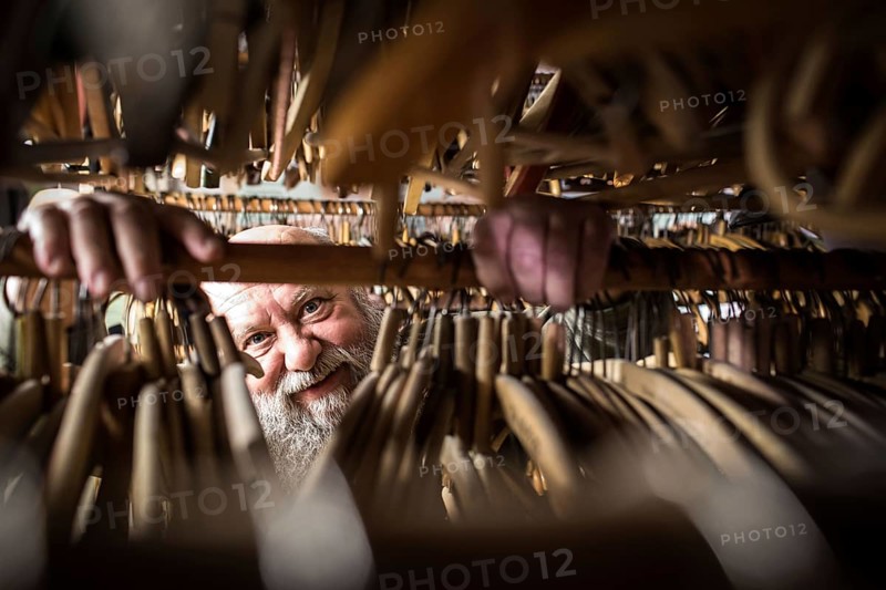 DEU Germany Germany Berlin iron collector Eberhard Rhode from Berlin-Karlshorst with his collectibles