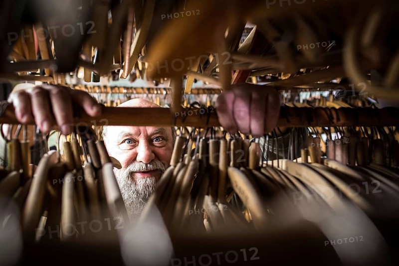 DEU Germany Germany Berlin iron collector Eberhard Rhode from Berlin-Karlshorst with his collectibles