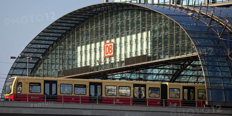 Berlin Central Station with outgoing S-Bahn, Germany
