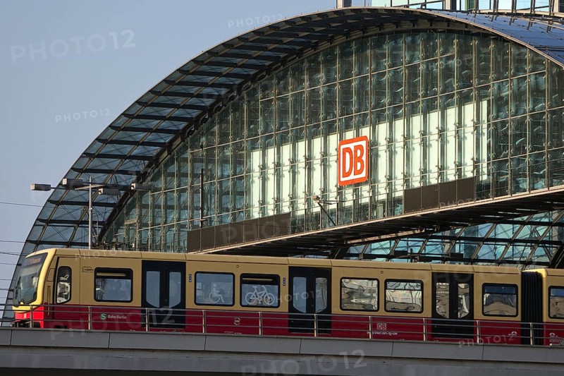 Berlin Central Station with outgoing S-Bahn, Germany