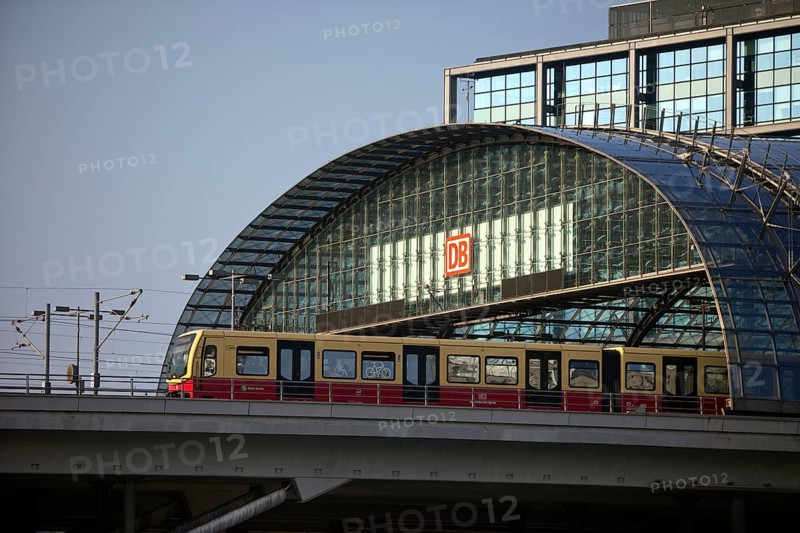 Berlin Central Station with outgoing S-Bahn, Germany