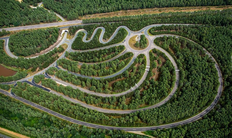 Volkswagen AG proving ground Ehra-Lessien, proving ground Ehra, Volkswagen plant Wolfsburg, Lower Saxony, Germany, Europe, aerial photo, birds-eyes view, aerial photography, aerial photography, overview, bird's eye view, Wolfsburg, Volkswagen, test track, emissions scandal, software manipulation