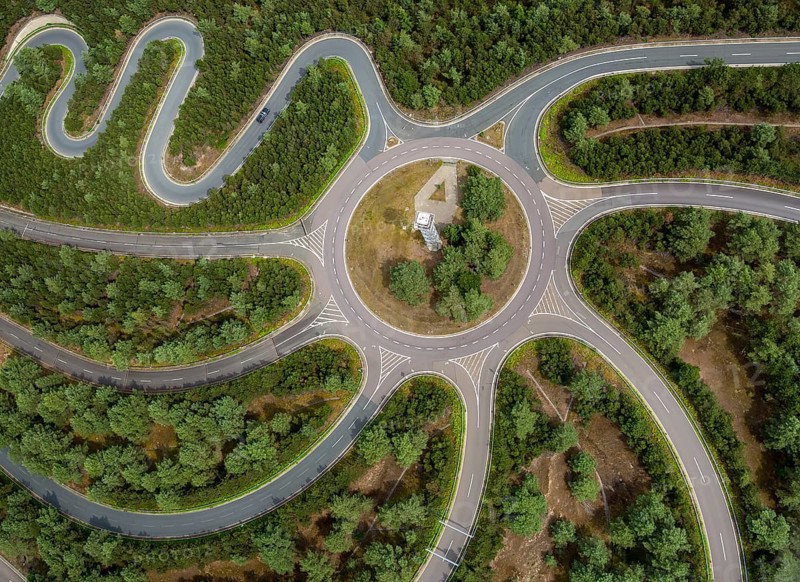 Volkswagen AG proving ground Ehra-Lessien, proving ground Ehra, Volkswagen plant Wolfsburg, Lower Saxony, Germany, Europe, aerial photo, birds-eyes view, aerial photography, aerial photography, overview, bird's eye view, Wolfsburg, Volkswagen, test track, emissions scandal, software manipulation