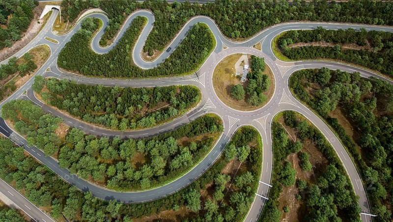 Volkswagen AG proving ground Ehra-Lessien, proving ground Ehra, Volkswagen plant Wolfsburg, Lower Saxony, Germany, Europe, aerial photo, birds-eyes view, aerial photography, aerial photography, overview, bird's eye view, Wolfsburg, Volkswagen, test track, emissions scandal, software manipulation