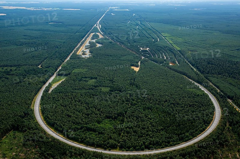 Volkswagen AG proving ground Ehra-Lessien, proving ground Ehra, Volkswagen plant Wolfsburg, Lower Saxony, Germany, Europe, aerial photo, birds-eyes view, aerial photography, aerial photography, overview, bird's eye view, Wolfsburg, Volkswagen, test track, emissions scandal, software manipulation