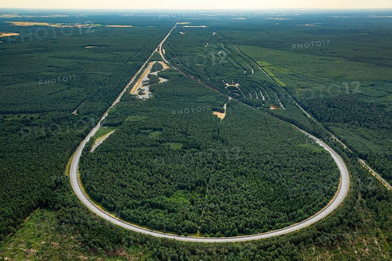 Volkswagen AG proving ground Ehra-Lessien, proving ground Ehra, Volkswagen plant Wolfsburg, Lower Saxony, Germany, Europe, aerial photo, birds-eyes view, aerial photography, aerial photography, overview, bird's eye view, Wolfsburg, Volkswagen, test track, emissions scandal, software manipulation