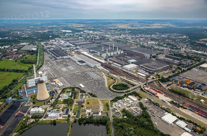 Volkswagenwerk Wolfsburg, Lower Saxony, Germany, Europe, aerial photo, birds-eyes view, aerial photography, aerial photography, overview, bird's eye view, Wolfsburg, Volkswagen, test track, emissions scandal, software manipulation