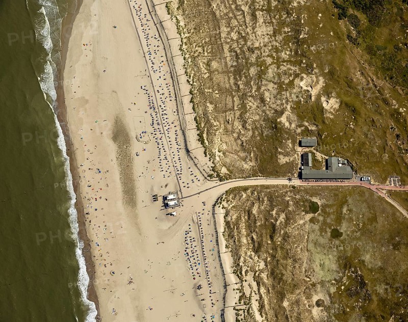 White Dune, beach restaurant, aerial view, Norderney, North Sea, North Sea island, East Frisian Islands, Lower Saxony, Germany, Europe, birds-eyes view, aerial view, aerial photography, aerial photography, overview, bird's eye view