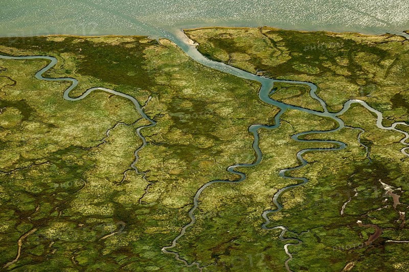 Ostheller, salt marshes with Prilen, Wadden Sea, aerial view, Norderney, North Sea, North Sea island, East Frisian Islands, Lower Saxony, Germany, Baltrum, Europe, birds-eyes view, aerial photography, aerial photography, aerial photography, overview, bird's eye view