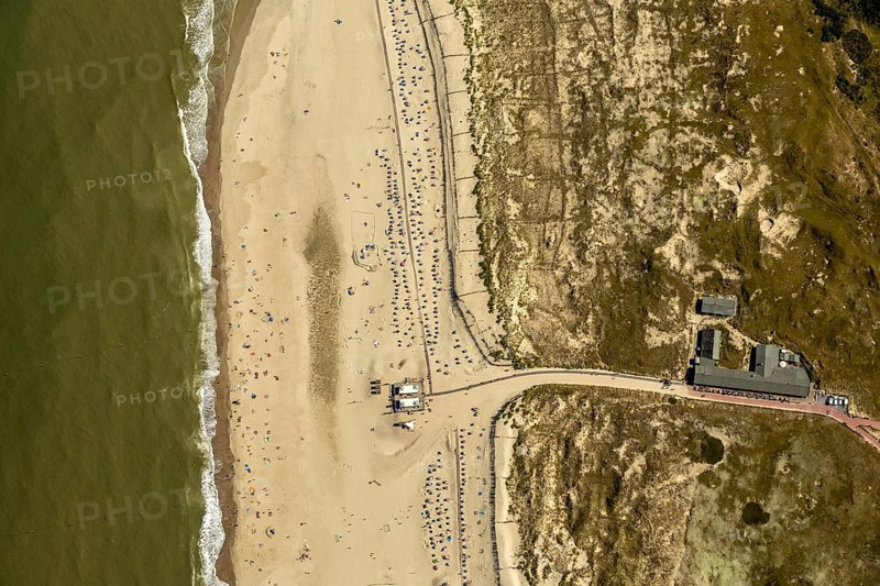 White Dune, beach restaurant, aerial view, Norderney, North Sea, North Sea island, East Frisian Islands, Lower Saxony, Germany, Europe, birds-eyes view, aerial view, aerial photography, aerial photography, overview, bird's eye view