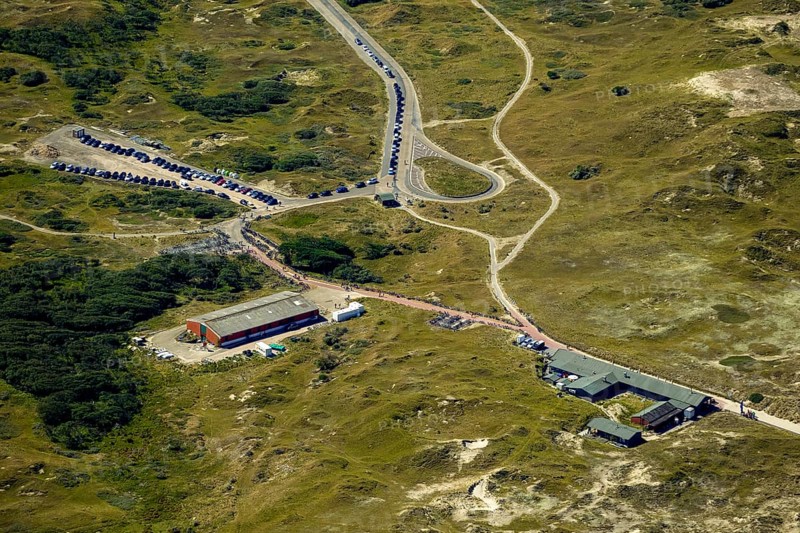 White Dune, beach restaurant, aerial view, Norderney, North Sea, North Sea island, East Frisian Islands, Lower Saxony, Germany, Europe, birds-eyes view, aerial view, aerial photography, aerial photography, overview, bird's eye view