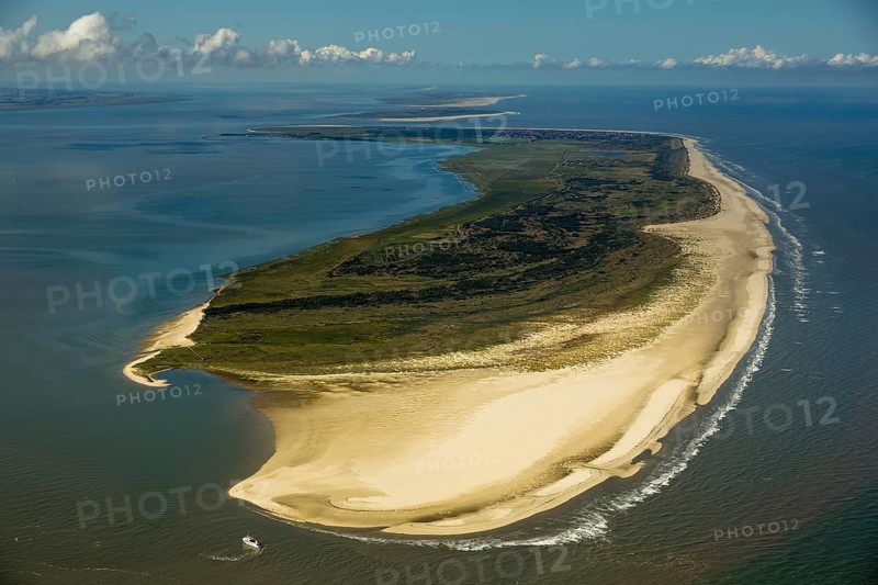 Osterhook, Wadden Sea, aerial photo, Spiekeroog, North Sea, North Sea island, East Frisian Islands, Lower Saxony, Germany, Europe, birds-eyes view, aerial photography, aerial photography, overview, overview, bird's eye view