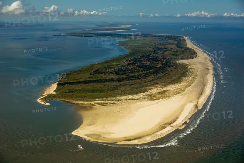 Osterhook, Wadden Sea, aerial photo, Spiekeroog, North Sea, North Sea island, East Frisian Islands, Lower Saxony, Germany, Europe, birds-eyes view, aerial photography, aerial photography, overview, overview, bird's eye view