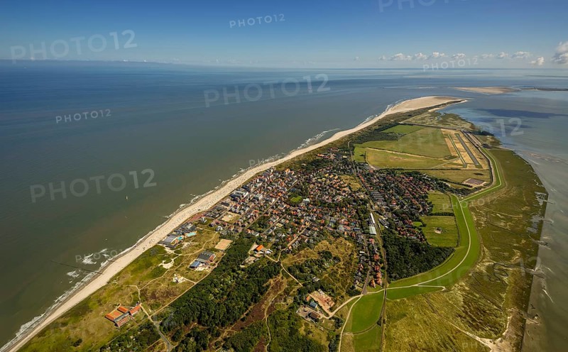 Aerial photo, Wangerooge, North Sea, North Sea island, East Frisian Islands, Lower Saxony, Germany, Europe, birds-eyes view, aerial photography, aerial photography, overview, overview, bird's eye view