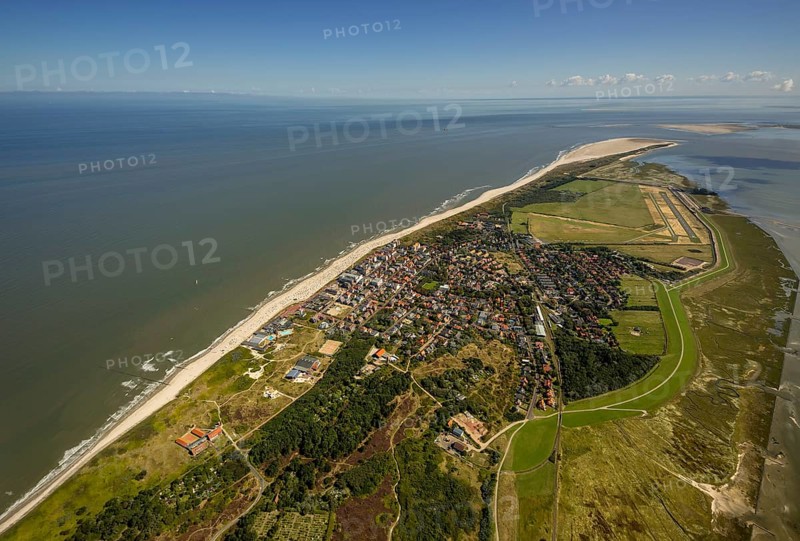 Aerial photo, Wangerooge, North Sea, North Sea island, East Frisian Islands, Lower Saxony, Germany, Europe, birds-eyes view, aerial photography, aerial photography, overview, overview, bird's eye view