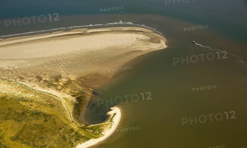 Osterhook, Wadden Sea, aerial photo, Langeoog, North Sea, North Sea island, East Frisian Islands, Lower Saxony, Germany, Europe, birds-eyes view, aerial photography, aerial photography, overview, bird's eye view, Baltrum