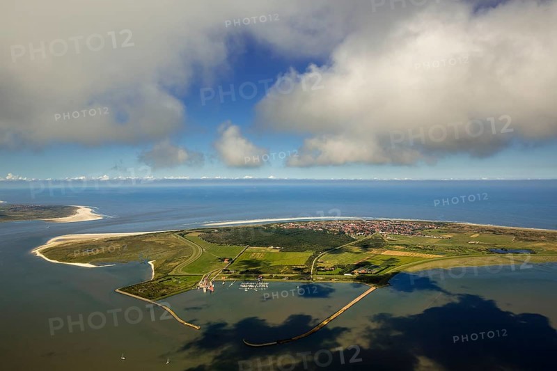 HAfen und Flinthörn, Wadden Sea, aerial view, Langeoog, North Sea, North Sea island, East Frisian Islands, Lower Saxony, Germany, Europe, birds-eyes view, aerial photography, aerial photography, aerial photography, overview, bird's eye view