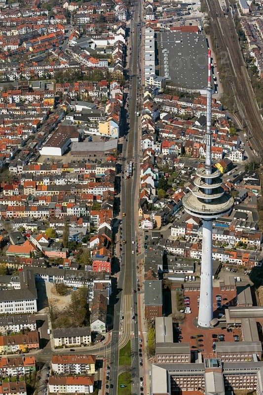 Rows of houses in the Findorff district, rented flats, multi-storey flats, red tiled roofs, attic flats, aerial view, aerial photographs of Bremen, Bremen, Germany, Europe, birds-eyes view, aerial photography, aerial photography, overview, bird's eye view