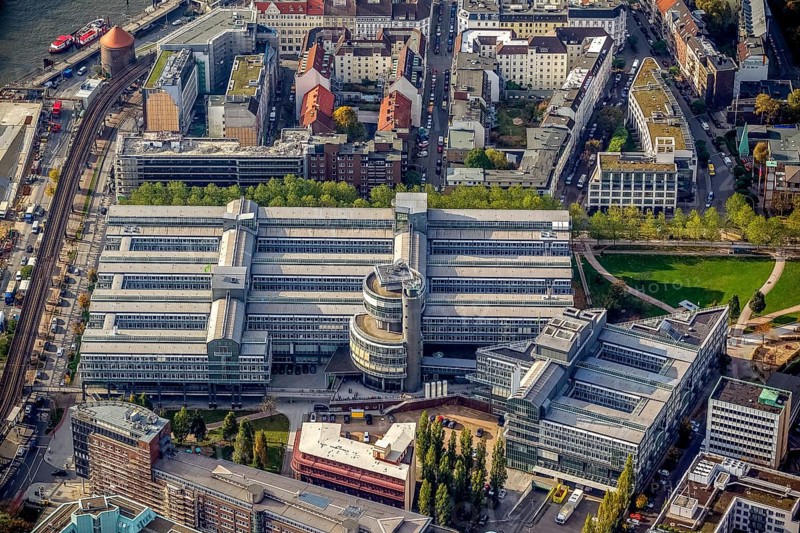 Gruner und Jahr publishing house, G+J, Stern editorial office, Baumwall, Hamburg, Germany, Europe, aerial photo, birds-eyes view, aerial photography, aerial photography, overview, overview, bird's eye view