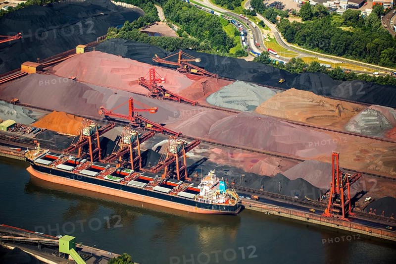 Sandauhafen, Hansaport, bulk goods, Hamburg harbour, Elbe, Hamburg, Free and Hanseatic City of Hamburg, Germany, Europe, aerial view, birds-eyes view, aerial photography, aerial photography, overview, overview, bird's eye view
