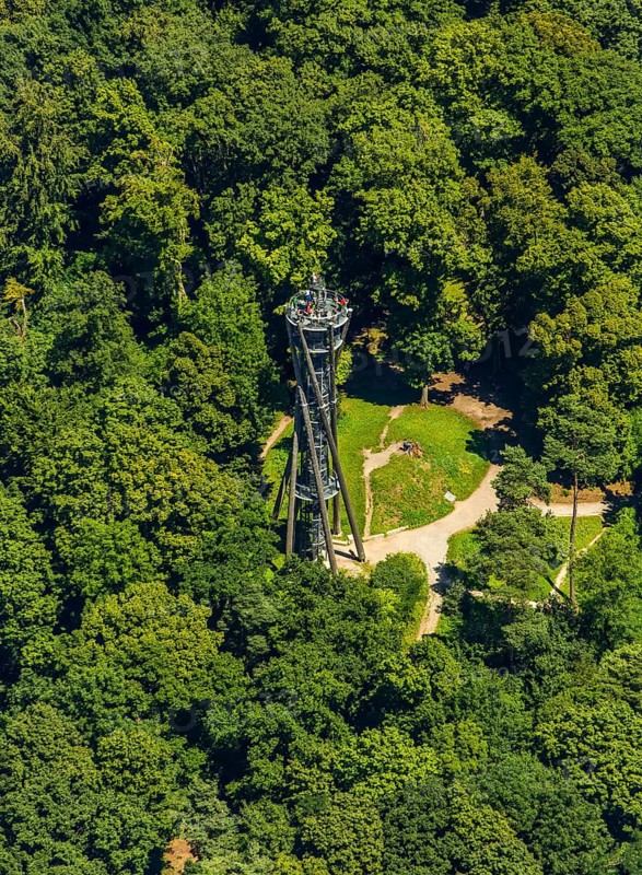 Schlossberg tower on the Schlossberg, Freiburg im Breisgau, Breisgau, Baden-Württemberg, Germany, Europe, aerial view, birds-eyes view, aerial photography, aerial photography, overview, bird's eye view, university city, trinational metropolitan region Upper Rhine