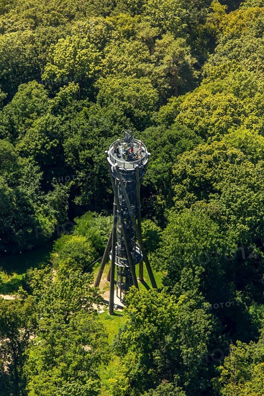 Schlossberg tower on the Schlossberg, Freiburg im Breisgau, Breisgau, Baden-Württemberg, Germany, Europe, aerial view, birds-eyes view, aerial photography, aerial photography, overview, bird's eye view, university city, trinational metropolitan region Upper Rhine