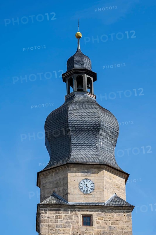 Spitalgasse, Spitaltor, Historic City Gate, Tower, detail, Coburg, Upper Franconia, Franconia, Bavaria, Germany
