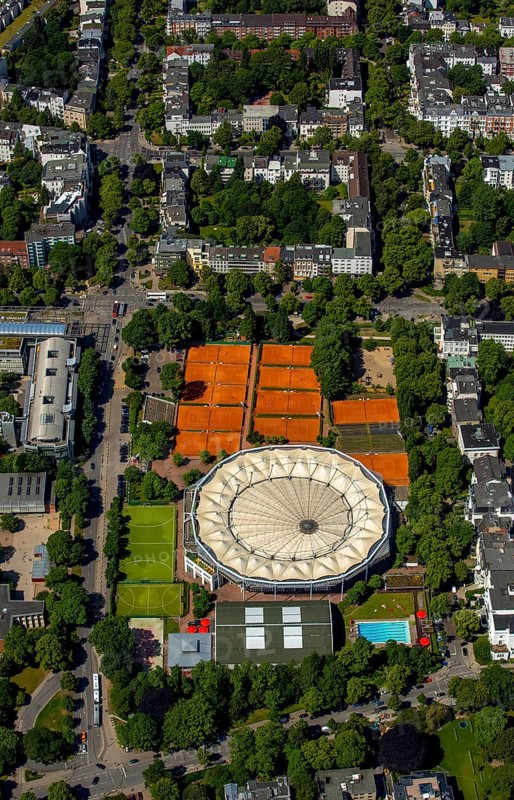 Rothenbaum tennis courts, Rothenbaum Sport GmbH, Hamburg, Free and Hanseatic City of Hamburg, Germany, Europe, aerial view, birds-eyes view, aerial photography, aerial photography, overview, overview, bird's eye view