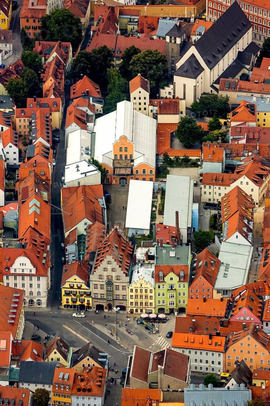 Regensburg, independent city in Eastern Bavaria, Bavaria, Germany, Europe, aerial view, birds-eyes view, aerial photography, aerial photography, overview, bird's eye view