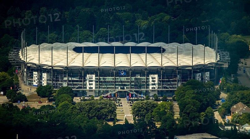 AOL Arean Hamburg, Hamburger SV stadium, Volkspark stadium, Bundesliga stadium, Hamburg, Free and Hanseatic City of Hamburg, Germany, Europe, aerial view, birds-eyes view, aerial photography, aerial photography, aerial photography, overview, bird's eye view