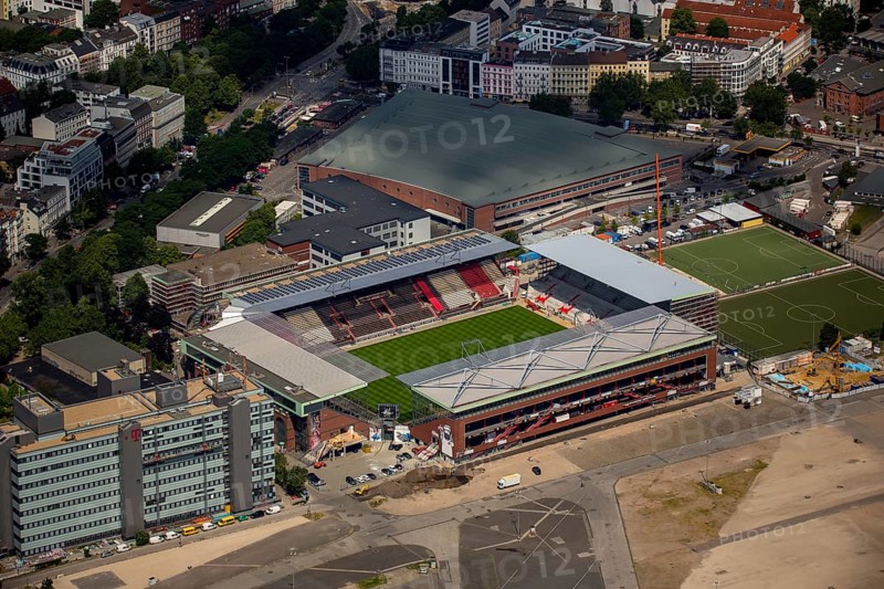 Reconstruction Millerntor Stadium, FC St.Pauli, Hamburg, Free and Hanseatic City of Hamburg, Germany, Europe, aerial photo, birds-eyes view, aerial photography, aerial photography, overview, overview, bird's eye view