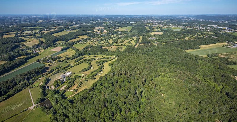 Aerial view, golf course golf club Felderbach Sprockhövel, Frielinghausen 1, Sprockhövel, Ruhr area, North Rhine-Westphalia, Germany, DE, Ennepe-Ruhr-Kreis, Europe, golf, golf course, golf club, golf course, aerial view, aerial photography, aerial photography, sports, overview, bird's-eye view, overview