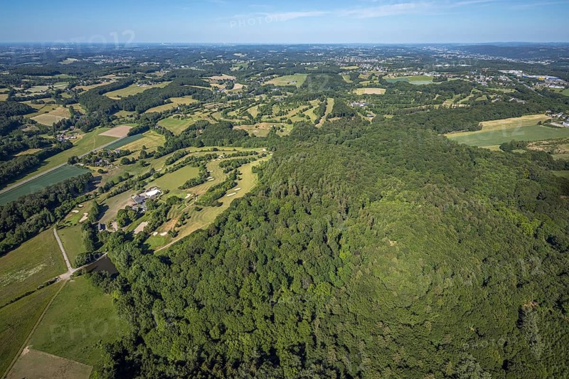 Aerial view, golf course golf club Felderbach Sprockhövel, Frielinghausen 1, Sprockhövel, Ruhr area, North Rhine-Westphalia, Germany, DE, Ennepe-Ruhr-Kreis, Europe, golf, golf course, golf club, golf course, aerial view, aerial photography, aerial photography, sports, overview, bird's-eye view, overview