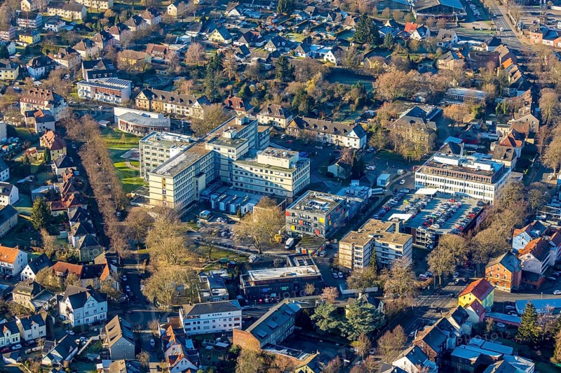 Aerial view, Evangelisches Krankenhaus Unna, Holbeinstraße, Unna, Ruhr area, North Rhine-Westphalia, Germany, DE, Europe, birds-eyes view, aerial photography, aerial photography, overview, overview, bird's eye view