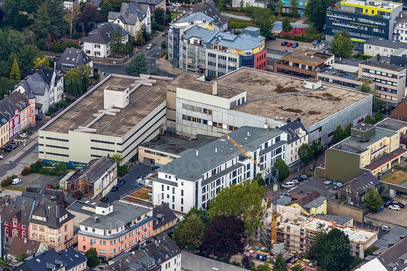 Aerial view, remodelling Friedrichstraße, Hertie ruin, planned demolition, Velbert, Ruhr area, North Rhine-Westphalia, Germany, construction project, DE, Europe, vacancy, aerial view, aerial photography, aerial photography, overview, bird's-eye view, birds-eyes view, onlyVelbert, overview, Velbert-Mitte