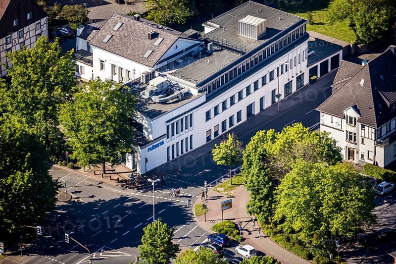 Aerial photo, Hellweger Anzeiger and Westfälische Rundschau, waterway, Unna, Ruhr area, North Rhine-Westphalia, Germany, DE, Europe, aerial photography, aerial photography, overview, bird's-eye view, newspaper publisher, birds-eyes view, overview