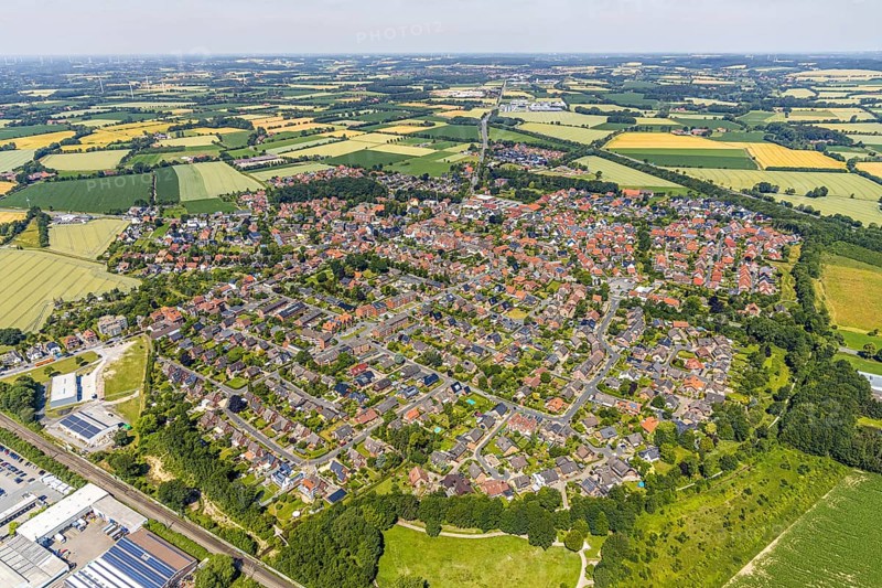 Aerial view, aerial view Appelhülsen, Nottuln, Münsterland, North Rhine-Westphalia, Germany, DE, Europe, property tax, real estate, agricultural fields, aerial view, aerial photography, aerial photography, location view, plots, townscape, urban area, overview, bird's-eye view, wooded area, meadows and fields, residential area, living and living, residential area, residential buildings, residential quality, housing estate, birds-eyes view, overview