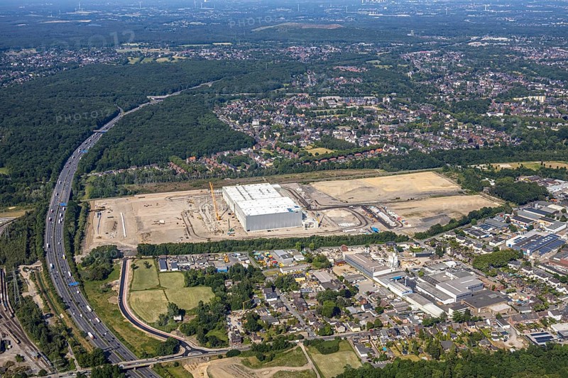Aerial view, Oberhausen, Logport V, Duisport, Waldteichstraße industrial estate, EDEKA-Logistik-ZENTRUM, Sterkrade, Ruhr area, North Rhine-Westphalia, Germany, DE, Europe, birds-eyes view, aerial photography, aerial photography, overview, bird's eye view